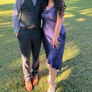 Jones New York Deep Purple Silk Dress